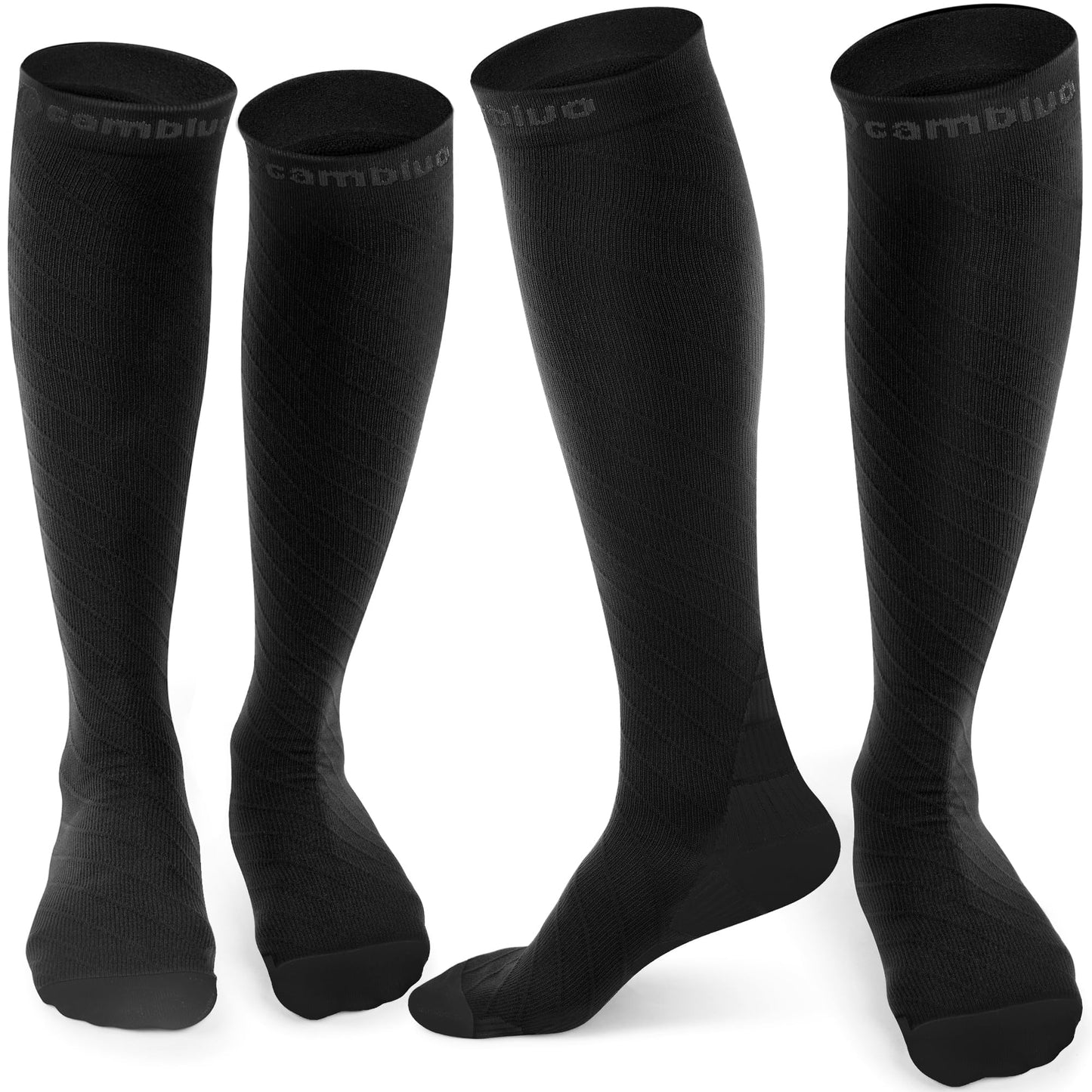 CAMBIVO Compression Socks 20-30 mmHg - Unisex - 2 Pairs