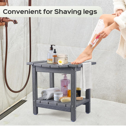 LyriFine HDPE Waterproof Adjustable Shower Stool for Elderly & Disabled