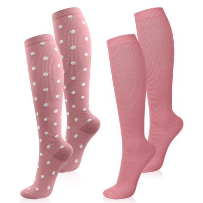 Tobpob Compression Socks 15-20 mmHg Graduated - Unisex - 2 Pairs