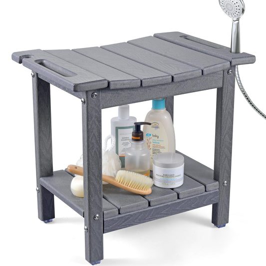 LyriFine HDPE Waterproof Adjustable Shower Stool for Elderly & Disabled