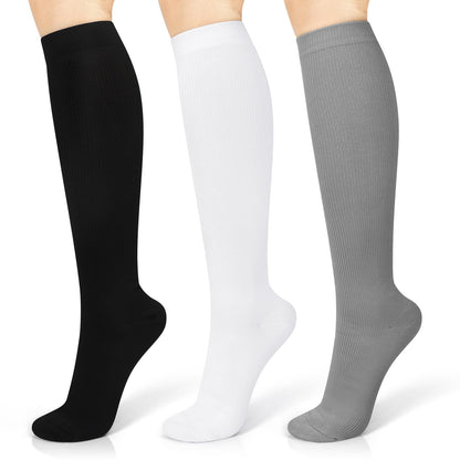WAESRY Compression Socks 15-20 mmHg Nylon - Unisex - 3 Pairs