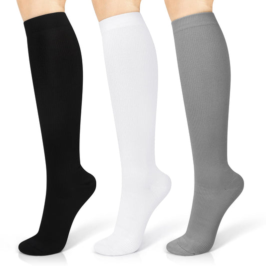 WAESRY Compression Socks 15-20 mmHg Nylon - Unisex - 3 Pairs