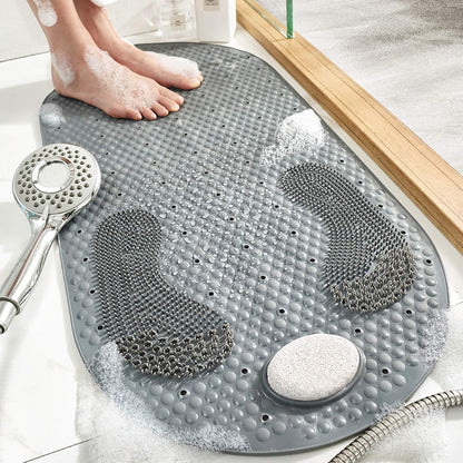 Generic Pumice Stone Foot Scrubber Non-Slip Oval Bath Mat