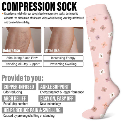 ZANZER Compression Socks 15-20 mmHg Graduated - Unisex - 6 Pairs
