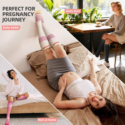 Wakefeet Maternity Compression Socks 15-20 mmHg Anti-Slip - Women - 2 Pairs
