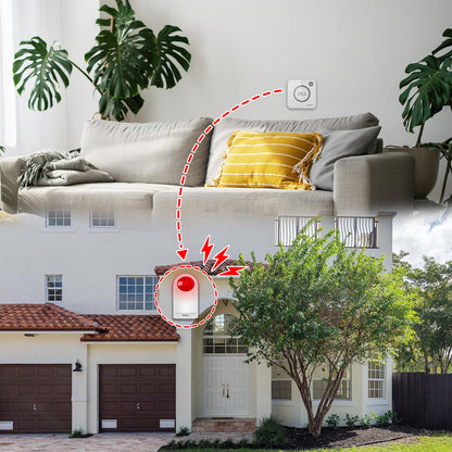 SINGCALL Strobe Siren Panic Alarm Button Siren Alarm with Light for Home Caring/Store/Hotel/Jewelry Shop Security Loud Outdoor SOS Alert System 1 Red Flashing Siren 2 Emergency Buttons