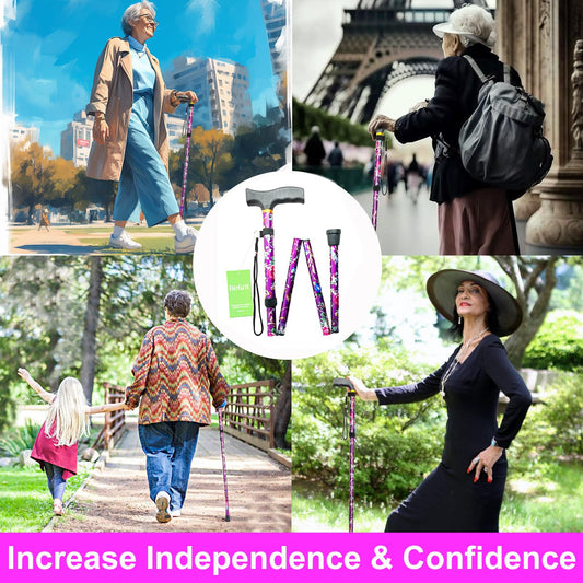 BeGrit Folding Adjustable Collapsible Walking Stick