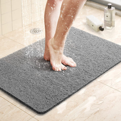 LuxStep PVC Loofah Quick-Dry 24x16inch Bath Mat - Grey