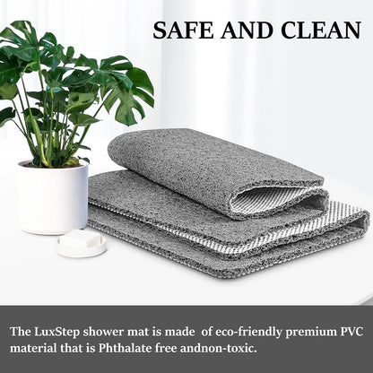 LuxStep PVC Loofah Quick-Dry 24x16inch Bath Mat - Grey
