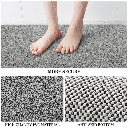 LuxStep PVC Loofah Quick-Dry 24x16inch Bath Mat - Grey