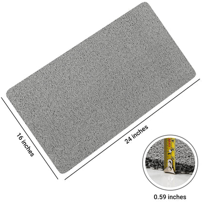 LuxStep PVC Loofah Quick-Dry 24x16inch Bath Mat - Grey